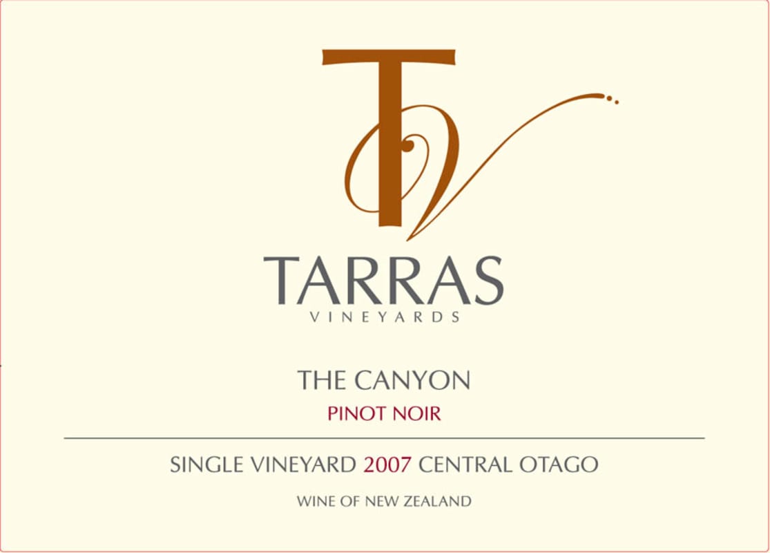Tarras Vineyards The Canyon Pinot Noir 2007 Front Label