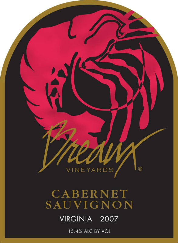 Breaux Vineyards Cabernet Sauvignon 2007 Front Label