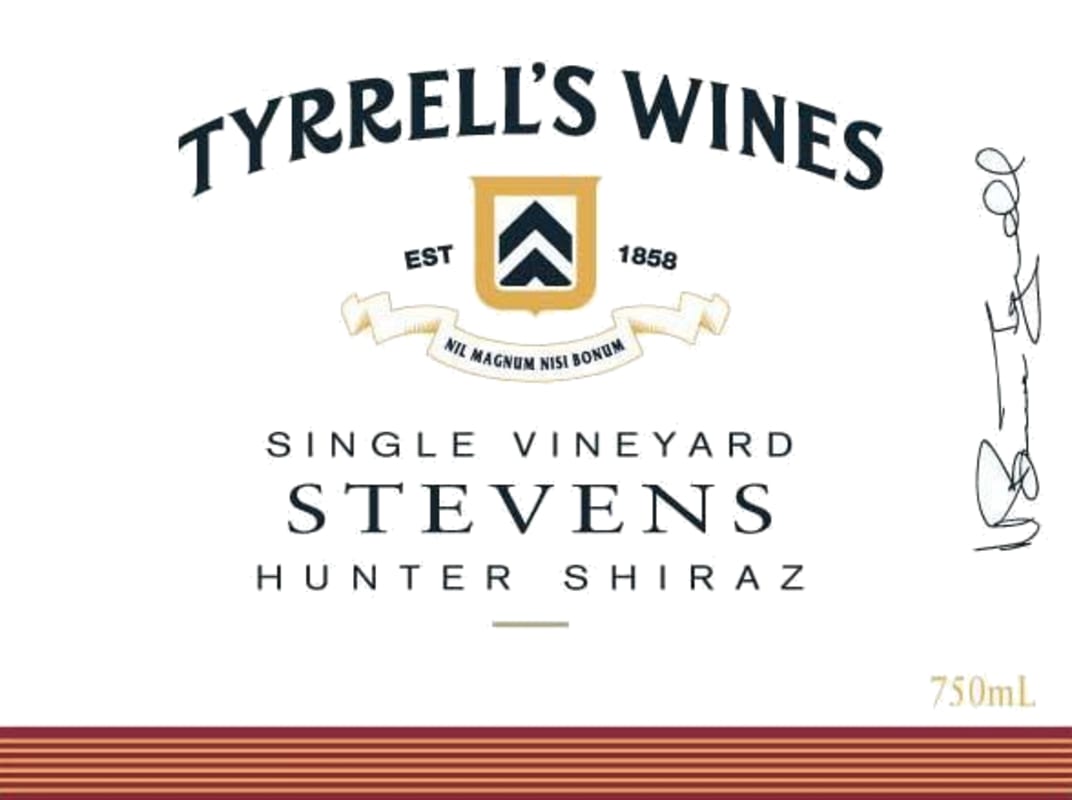 Tyrrell's Single Vineyard Stevens Shiraz 2010 Front Label
