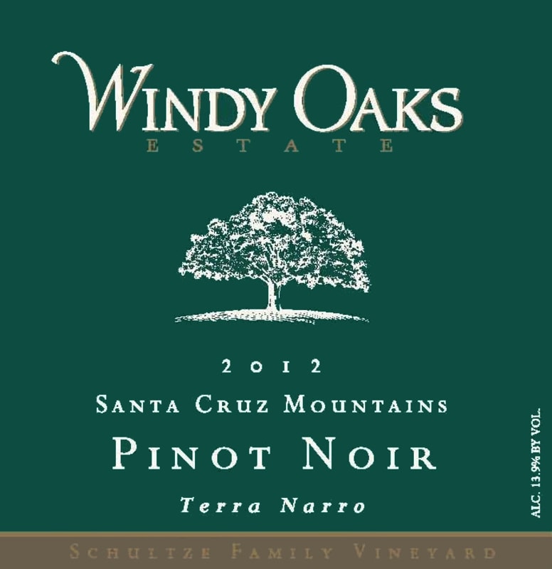 Windy Oaks Terra Narro Estate Pinot Noir 2012 Front Label