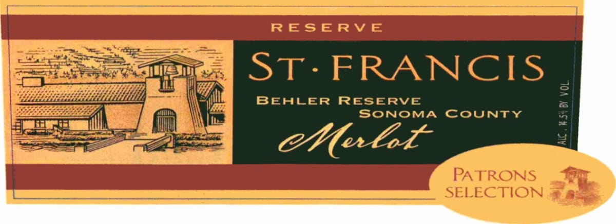 St. Francis Behler Reserve Merlot 2012 Front Label