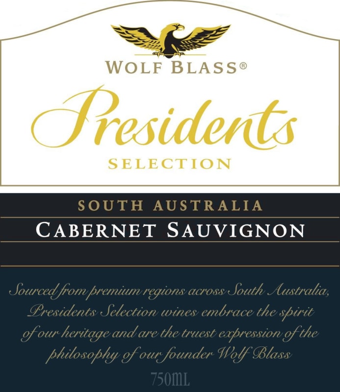 Wolf Blass Presidents Selection Cabernet Sauvignon 2010 Front Label