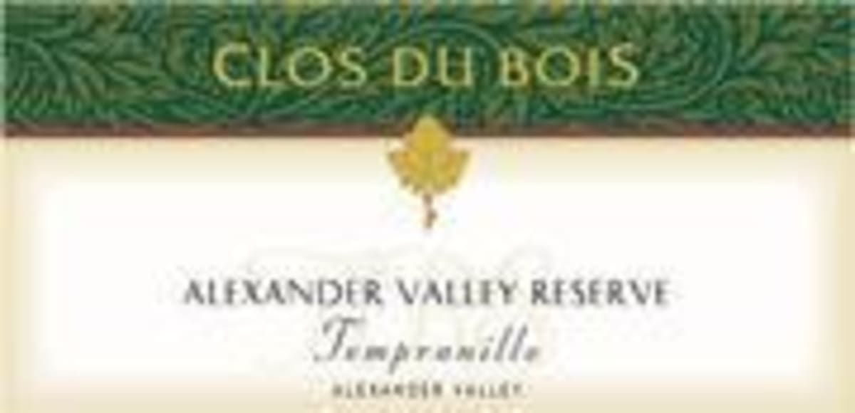 Clos du Bois Alexander Valley Tempranillo 1998 Front Label