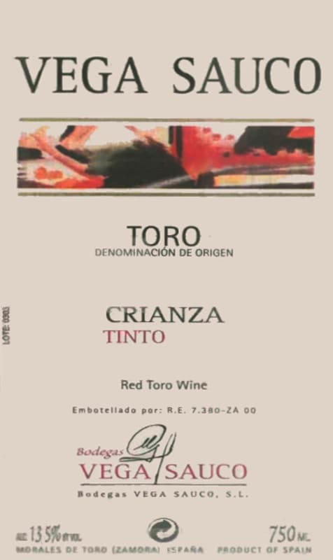 Vega Sauco Crianza 2000 Front Label
