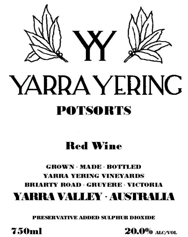 Yarra Yering Portsort 2008 Front Label