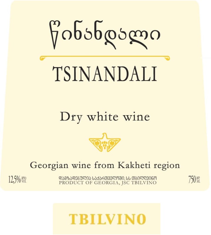 Tbilvino Tsinandali 2009 Front Label