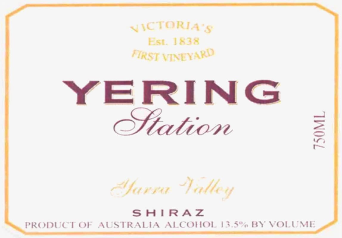 Yering Station Shiraz 2010 Front Label