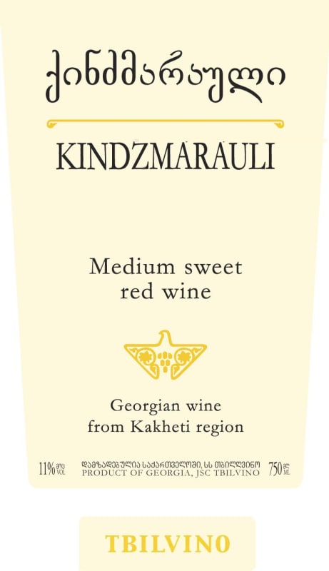 Tbilvino Kindzmarauli 2012 Front Label