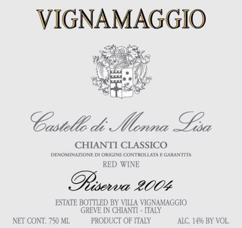 Vignamaggio Chianti Classico Monna Lisa Riserva 2004 Front Label