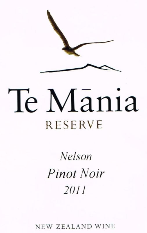 Te Mania Estate Reserve Pinot Noir 2011 Front Label