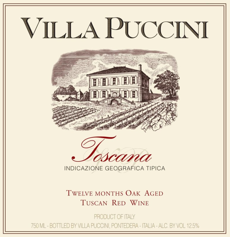 Villa Puccini Red 2010 Front Label