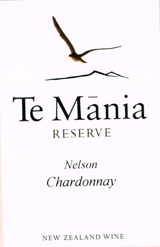 Te Mania Estate Reserve Chardonnay 2015 Front Label
