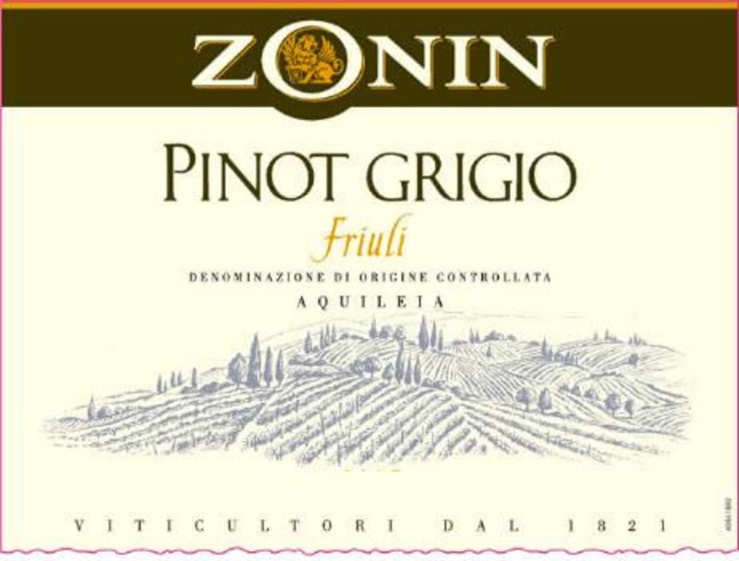 Zonin Aquileia Pinot Grigio 2009 Front Label