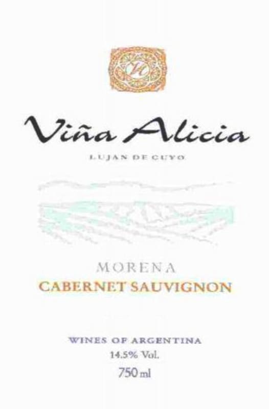 Vina Alicia Morena Cabernet Sauvignon 2003 Front Label