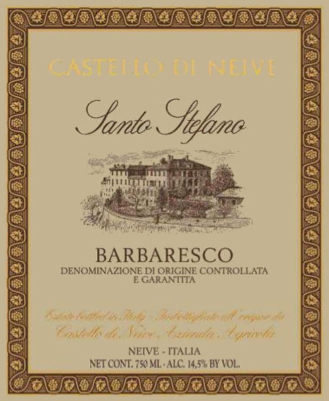 Castello di Neive Barbaresco Santo Stefano 2009 Front Label