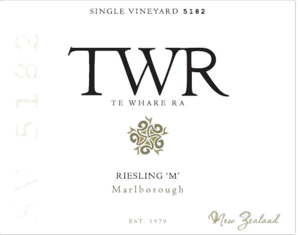Te Whare Ra Wines M Riesling 2016 Front Label