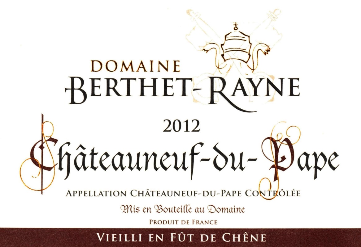 Domaine A. Berthet-Rayne Chateauneuf-du-Pape Chene 2012 Front Label