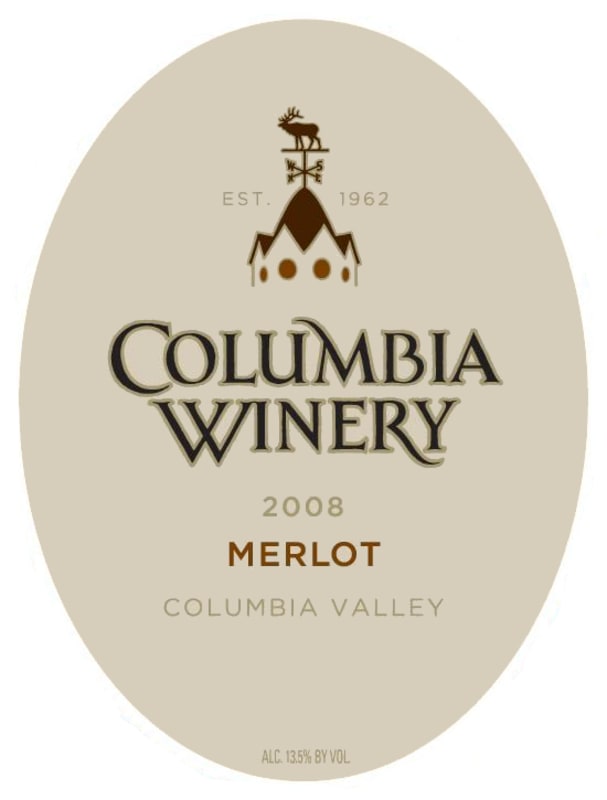 Columbia Winery Merlot 2008 Front Label