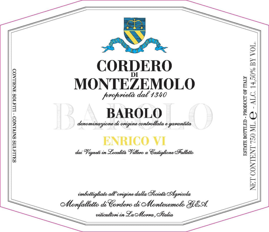 Cordero di Montezemolo Barolo Enrico VI 2008 Front Label