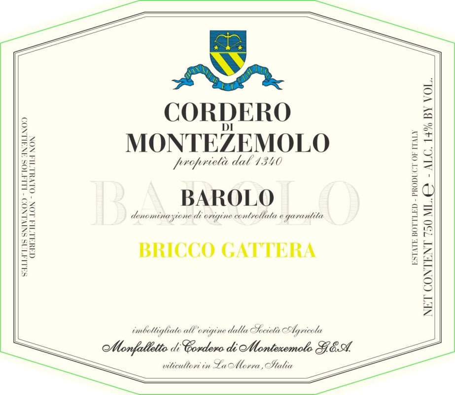 Cordero di Montezemolo Barolo Bricco Gattera 2012 Front Label