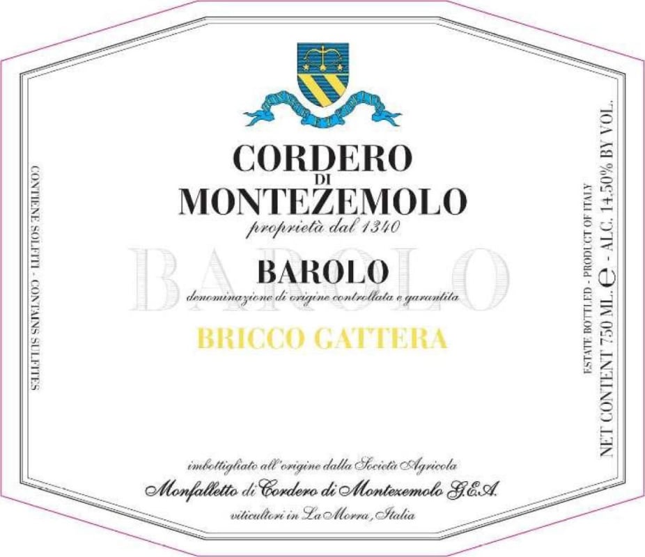Cordero di Montezemolo Barolo Bricco Gattera 2008 Front Label