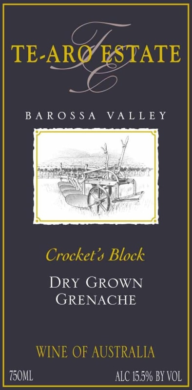 Te-Aro Estate Wines Crocket's Block Grenache 2006 Front Label