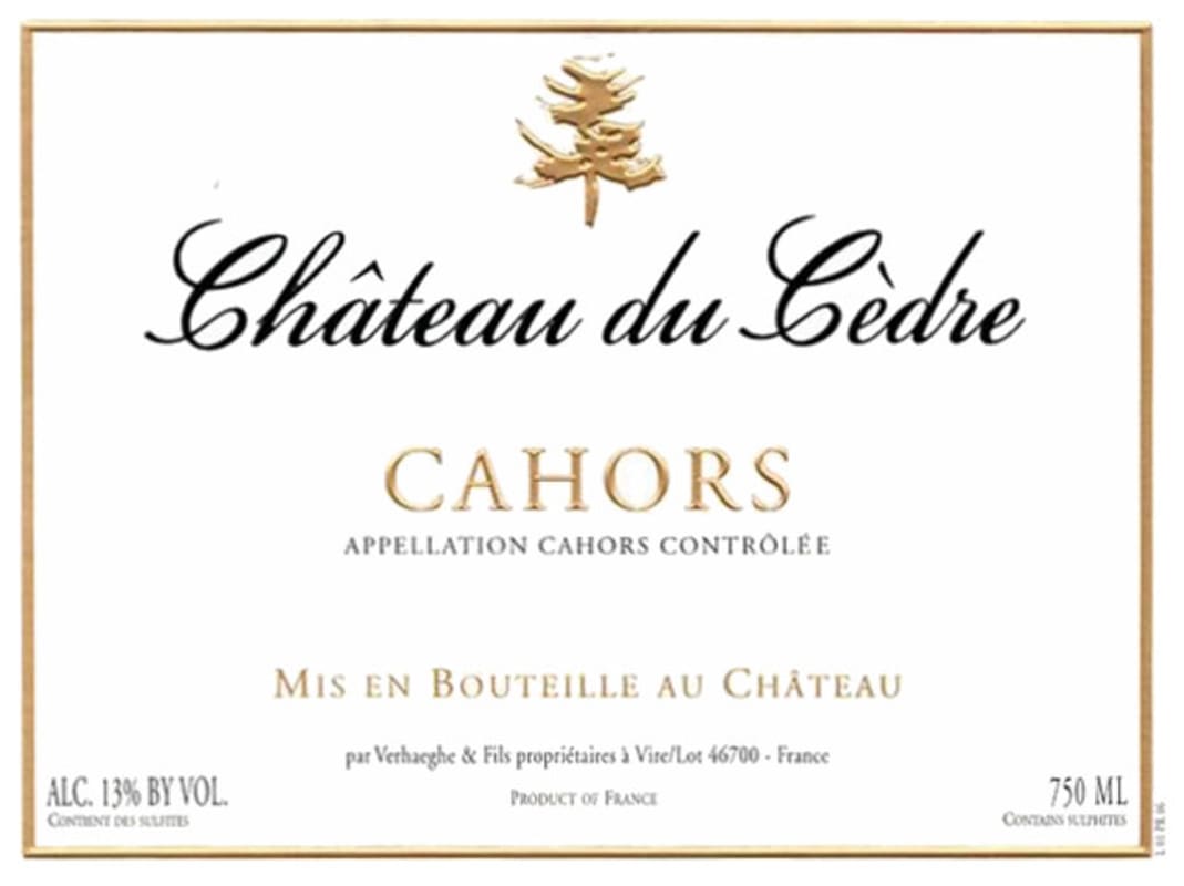 Chateau du Cedre Cahors 2014 Front Label