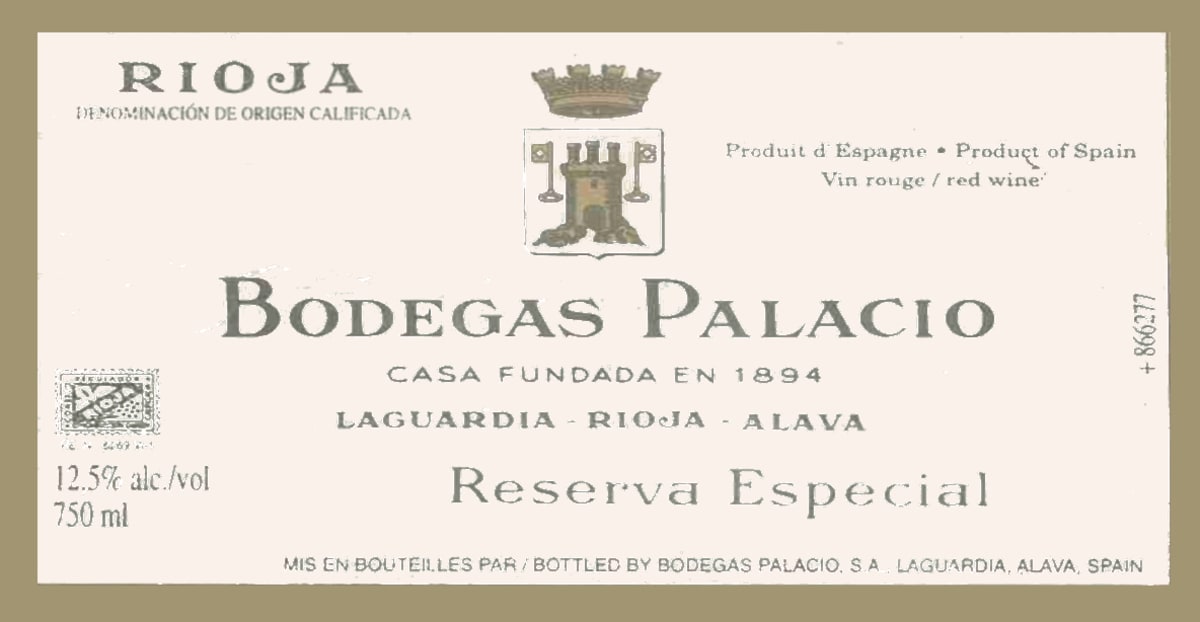 Bodegas Palacio Especial Reserva 2004 Front Label