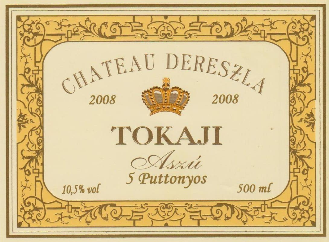 Chateau Dereszla Tokaji Aszu 5 Puttonyos 2008 Front Label