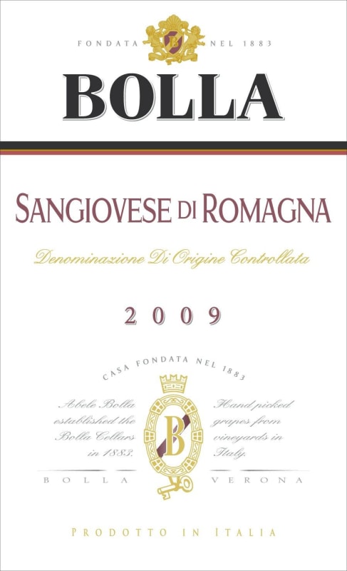 Bolla Sangiovese 2009 Front Label