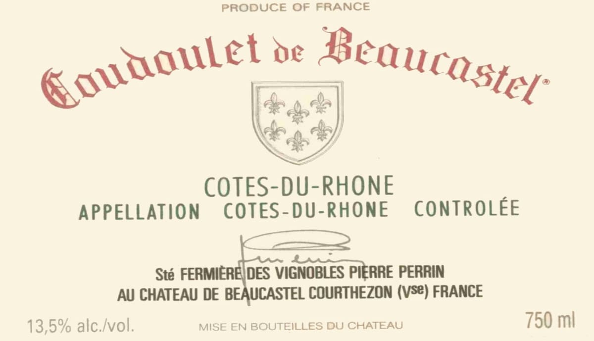 Chateau de Beaucastel Cotes du Rhone 2008 Front Label