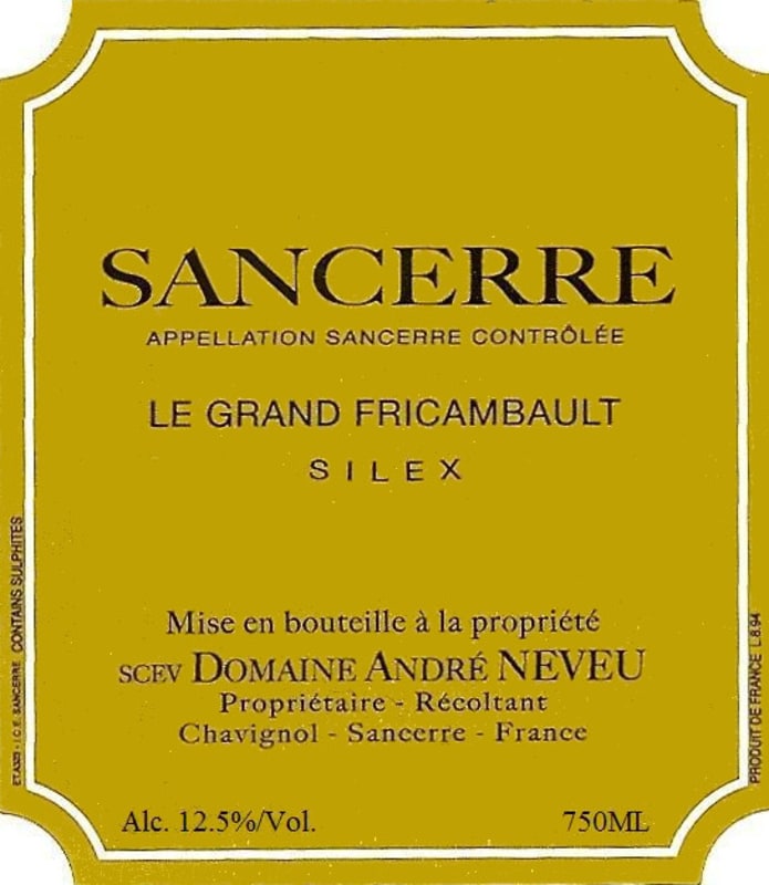 Domaine Neveu Sancerre Le Grand Fricambault 2014 Front Label