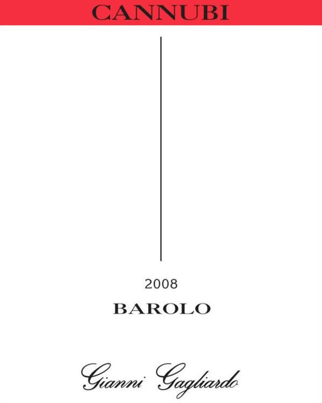 Gianni Gagliardo Barolo Cannubi 2008 Front Label