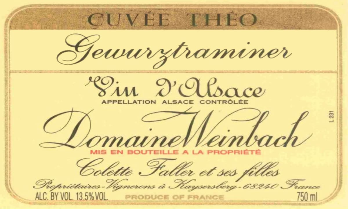 Domaine Weinbach Cuvee Theo Gewurztraminer 2013 Front Label
