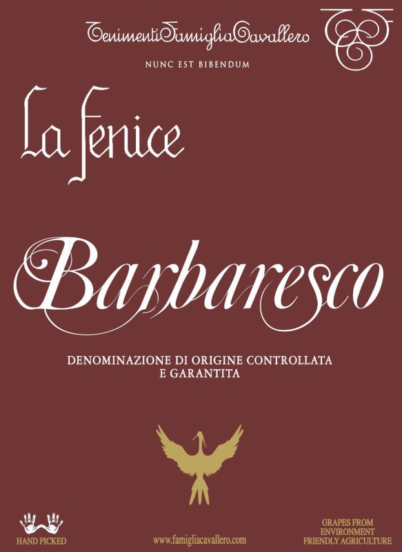 Tenimenti Famiglia Cavallero Barbaresco La Fenice 2012 Front Label