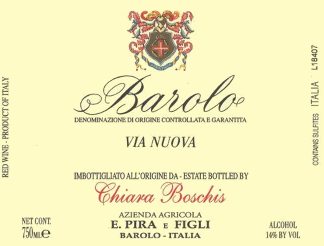 E. Pira e Figli Barolo Via Nuova 2008 Front Label