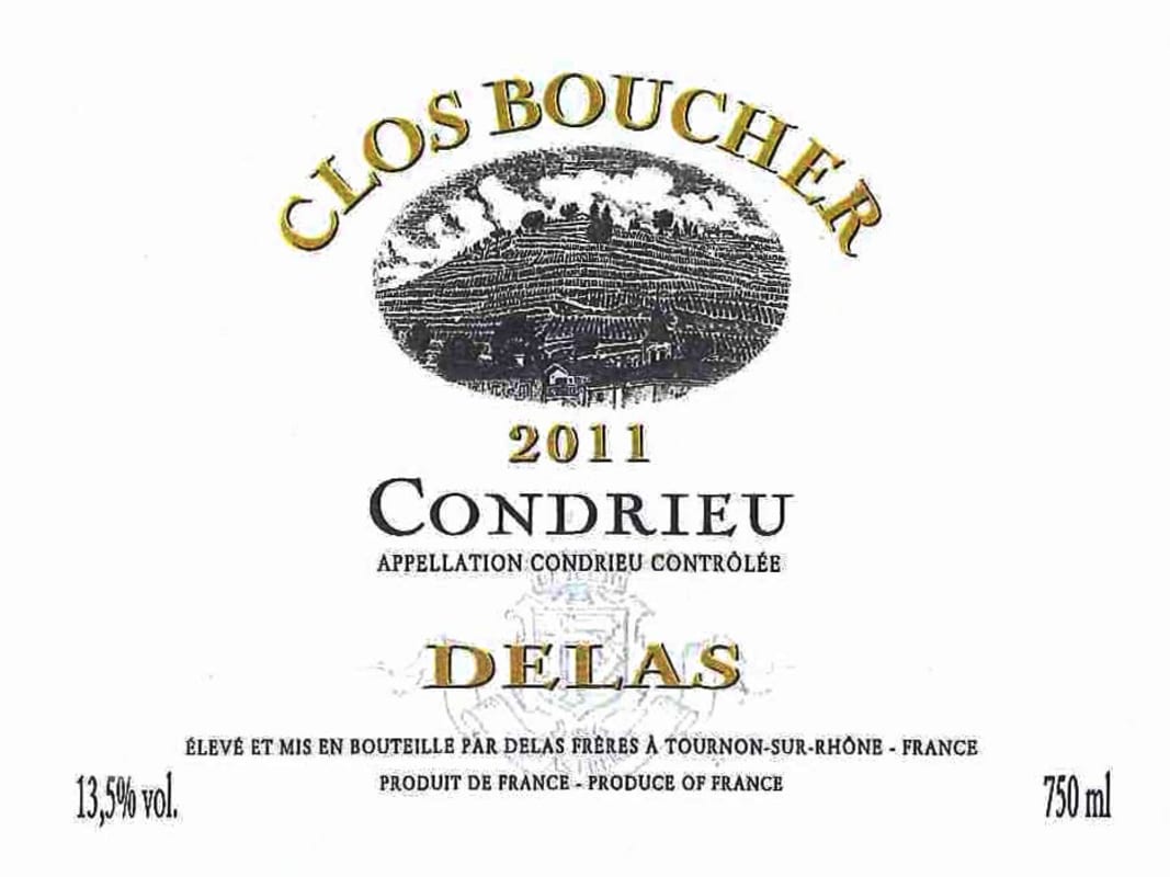 Delas Condrieu Clos Boucher 2011 Front Label