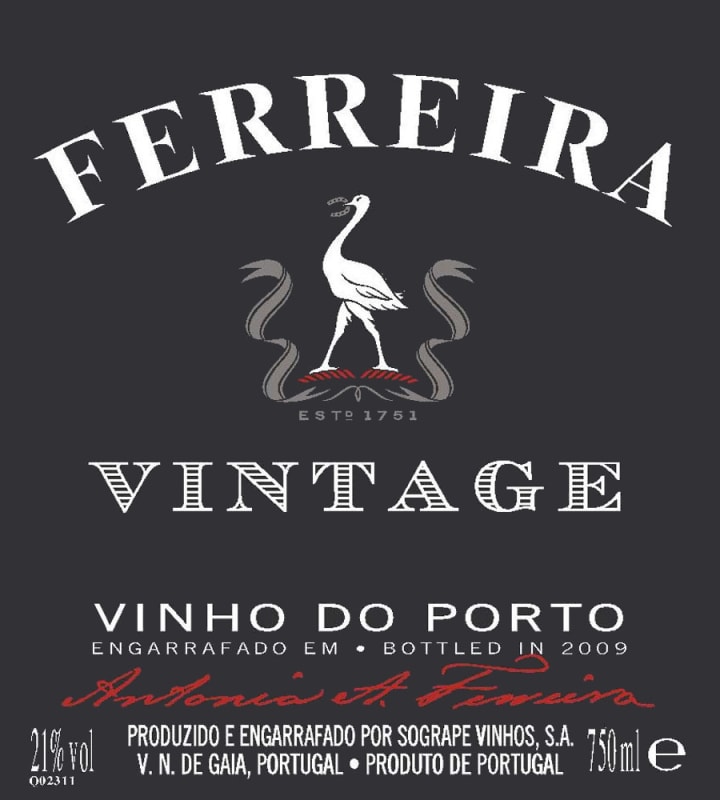 Ferreira Porto Vintage Port 2008 Front Label