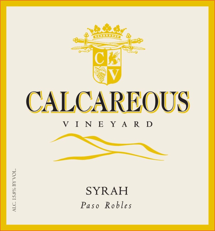 Calcareous Vineyard Syrah 2010 Front Label