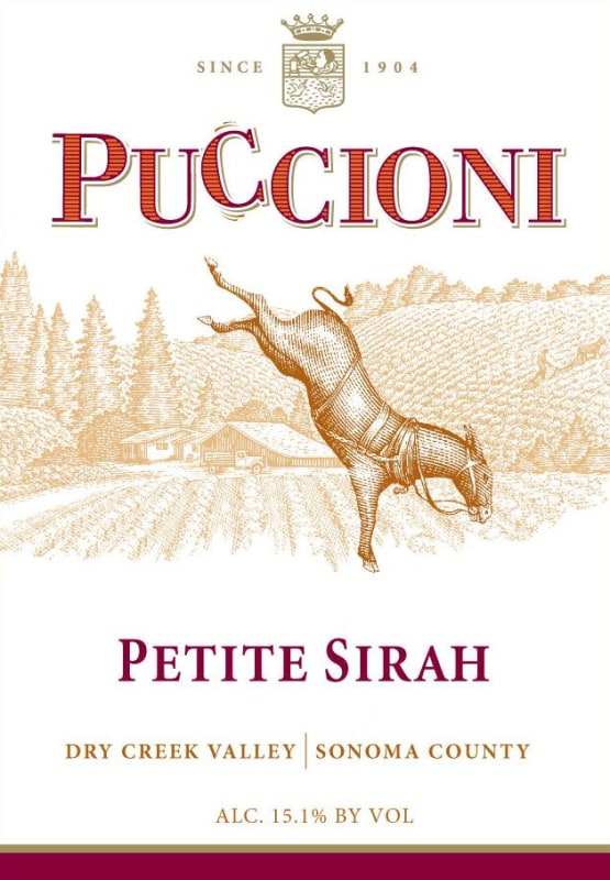 Puccioni Vineyards Petite Sirah 2013 Front Label
