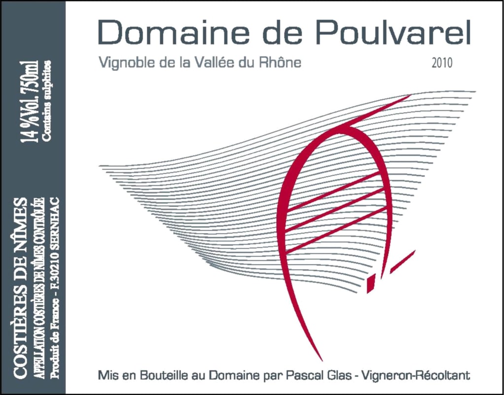Domaine de Poulvalrel Costieres de Nimes Rouge 2010 Front Label