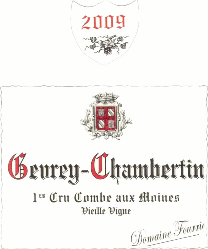 Domaine Fourrier Gevrey Chambertin Combe Aux Moines Premier Cru 2009 Front Label