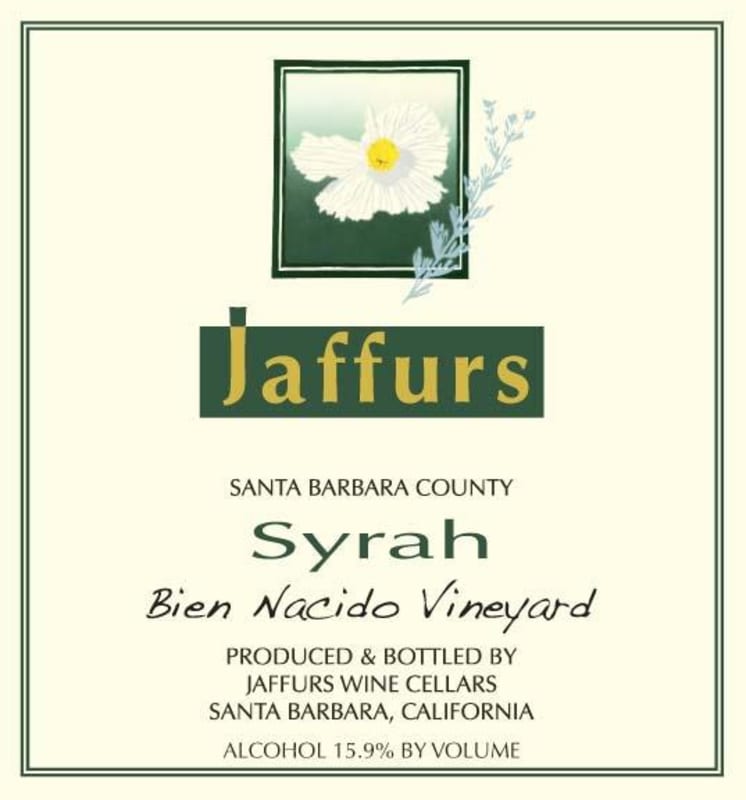 Jaffurs Bien Nacido Vineyard Syrah 2012 Front Label