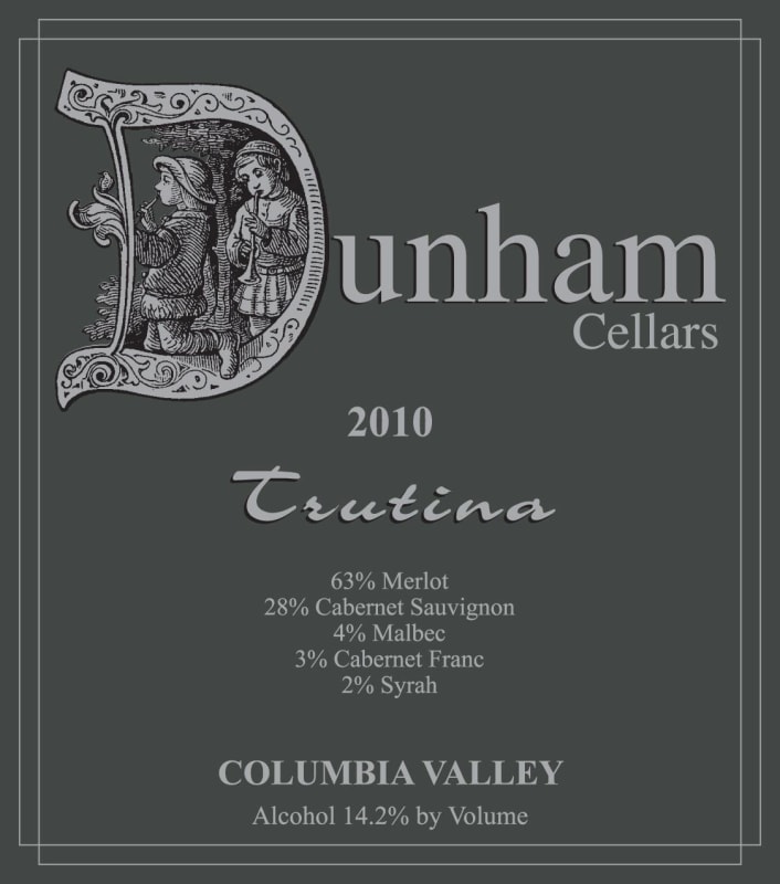 Dunham Cellars Trutina 2010 Front Label