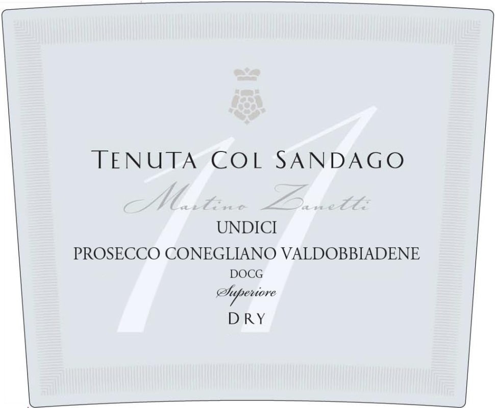 Tenuta Col Sandago Prosecco di Conegliano Valdobbiadene 11 Dry 2015 Front Label