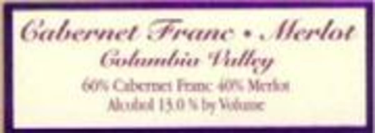 Badger Mountain Cabernet Franc - Merlot 1998 Front Label