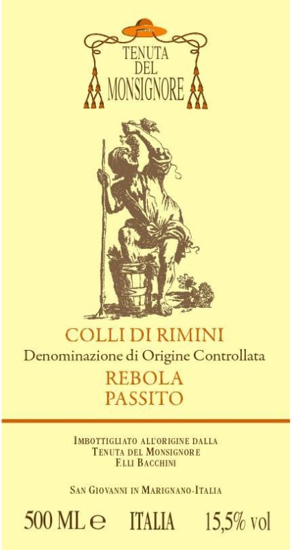 Tenuta del Monsignore Colli di Rimini Rebola Passito 2007 Front Label