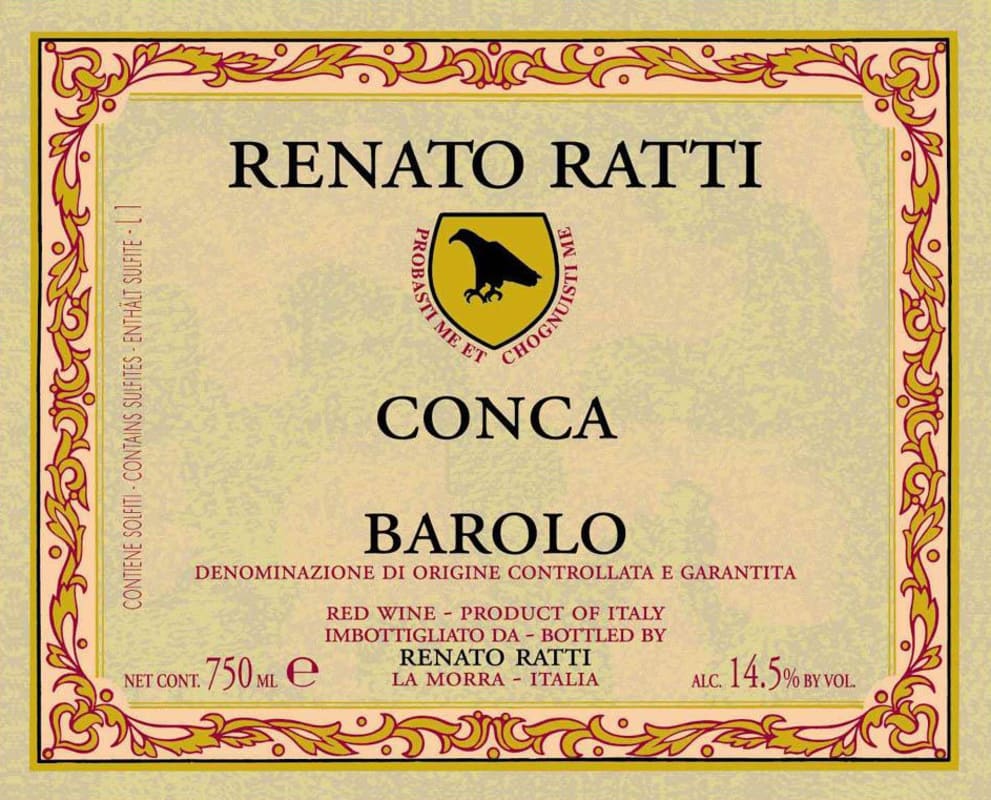 Renato Ratti Barolo Conca 2008 Front Label