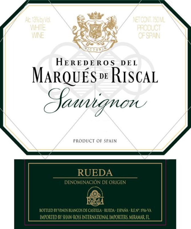 Marques de Riscal Sauvignon Blanc 2013 Front Label