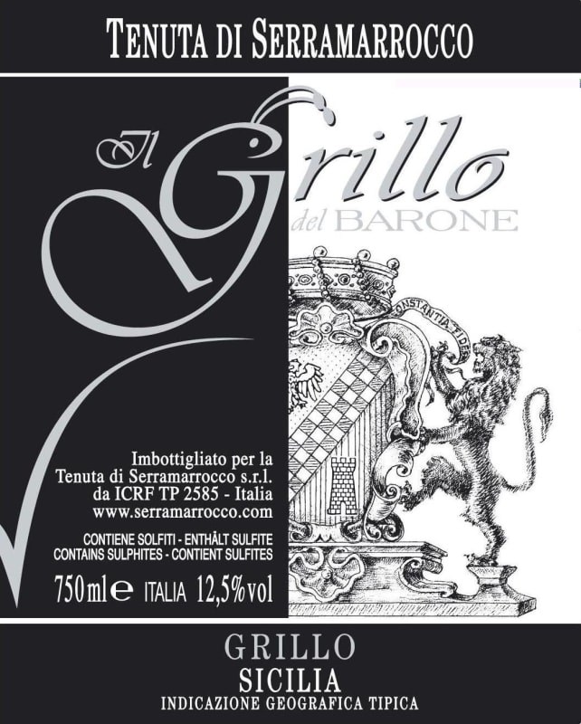 Tenuta di Serramarrocco Sicilia Grillo del Barone 2007 Front Label